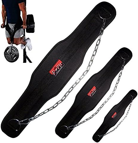 F9fit Neoprene Dipping Belt/Dip Belt With Metal Chain Black