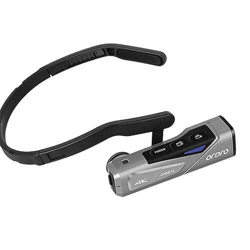 ORDRO EP7 4K 60FPS Camcorder Head-Mounted Video Camera, Wi-Fi APP Control,  2-Axis Gimbal Stabilizer with Remot