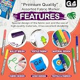 G4GADGET 8 Pack Colored Fabric Markers 4.8mm Bullet Tip Textile Pens view 4