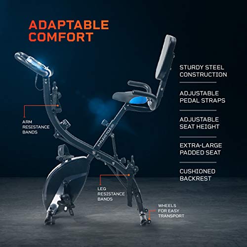 LifePro 3 in 1 Foldable Stationary Bike with Arm workout, Heartrate