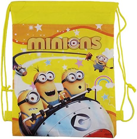SKS Express Cartoon Drawstring Backpack Bag for Kids (Minions Yellow)