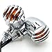 R REIFENG 2pcs Black Heavy Duty Motorcycle Turn Signals Bulb Indicators Blinkers Lights(Silver)
