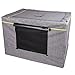 PETSFIT 36 Inch Wire Dog Crate Cover, Double Doors, Mesh Window, Detachable Top and Back Flap, Grey