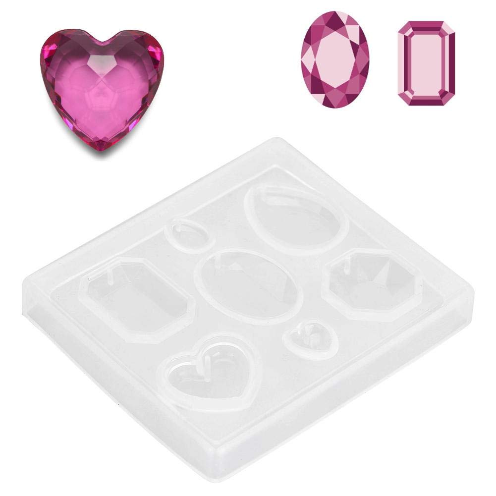 Jewellery Casting Moulds, Transparent Faceted Gemstones Silicone Mould for Jewellery Making DIY Craft Kit DIY Bracelet Keychain Tools