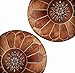 maisonmarrakech Handmade Leather Footstool Marrakech Tan Brown with White Stitching Unstuffed 23