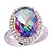 Psiroy Women's 925 Sterling Silver 5.5cttw Rainbow Topaz Filled Ring
