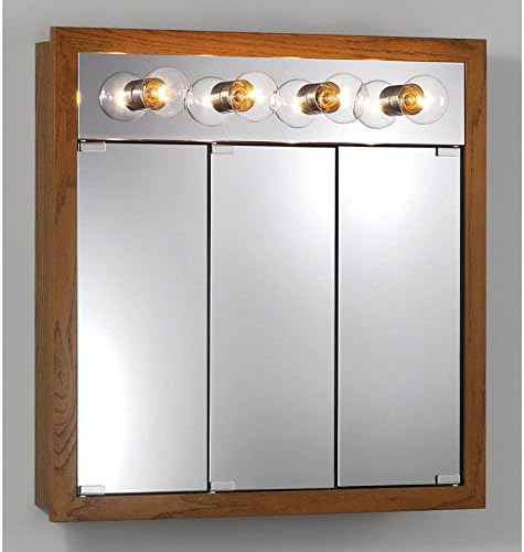 Jensen Medicine Cabinet Granville Tri-View 4-Light 30W x 30H in. Surface Mount Medicine Cabinet