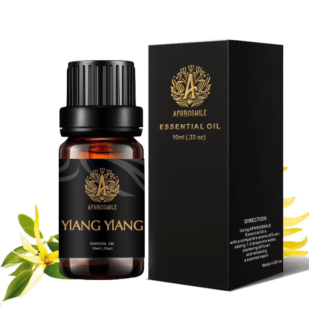 100% Pure Ylang Ylang Essential Oil, 0.33oz-10ml Aromatherapy Ylang Ylang Essential Oil Fragrance for Diffuser, Humidifier, Massage, Therapeutic Grade Ylang Ylang Scented Oil for Home