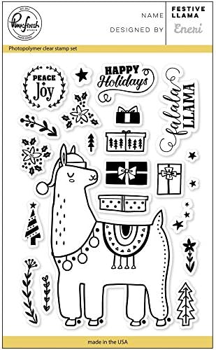 Pinkfresh Studio Clear Stamp Set - Festive Llama