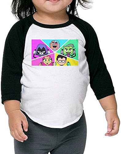 Kid's Teen Titans Go Robin Toddler Boy Girl 3/4 Sleeve Raglan Shirts 100% Cotton 5-6 Toddler