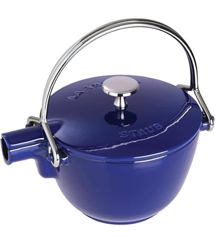 Amazon.com | Staub Cast Iron 1-qt Round Tea Kettle - Basil, Made