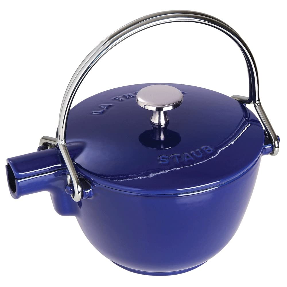 STAUB Cast Iron Tea Pot, Dark Blue, 16.5 cm