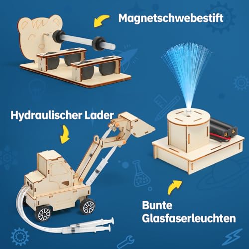 Experiments for Children from 8 9 10 11 12 13 14, Electronic Building Kit, Experiment Box, Electric Construction Kit for Children, Wooden Construction Kit, Children's Toy Gifts from 8 9 10 11 12 13 14 Years Boys