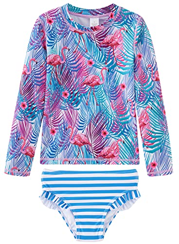 UMELOK Toddler Girls Rashguard Swimsuit Long Sleeve Bathing Suit