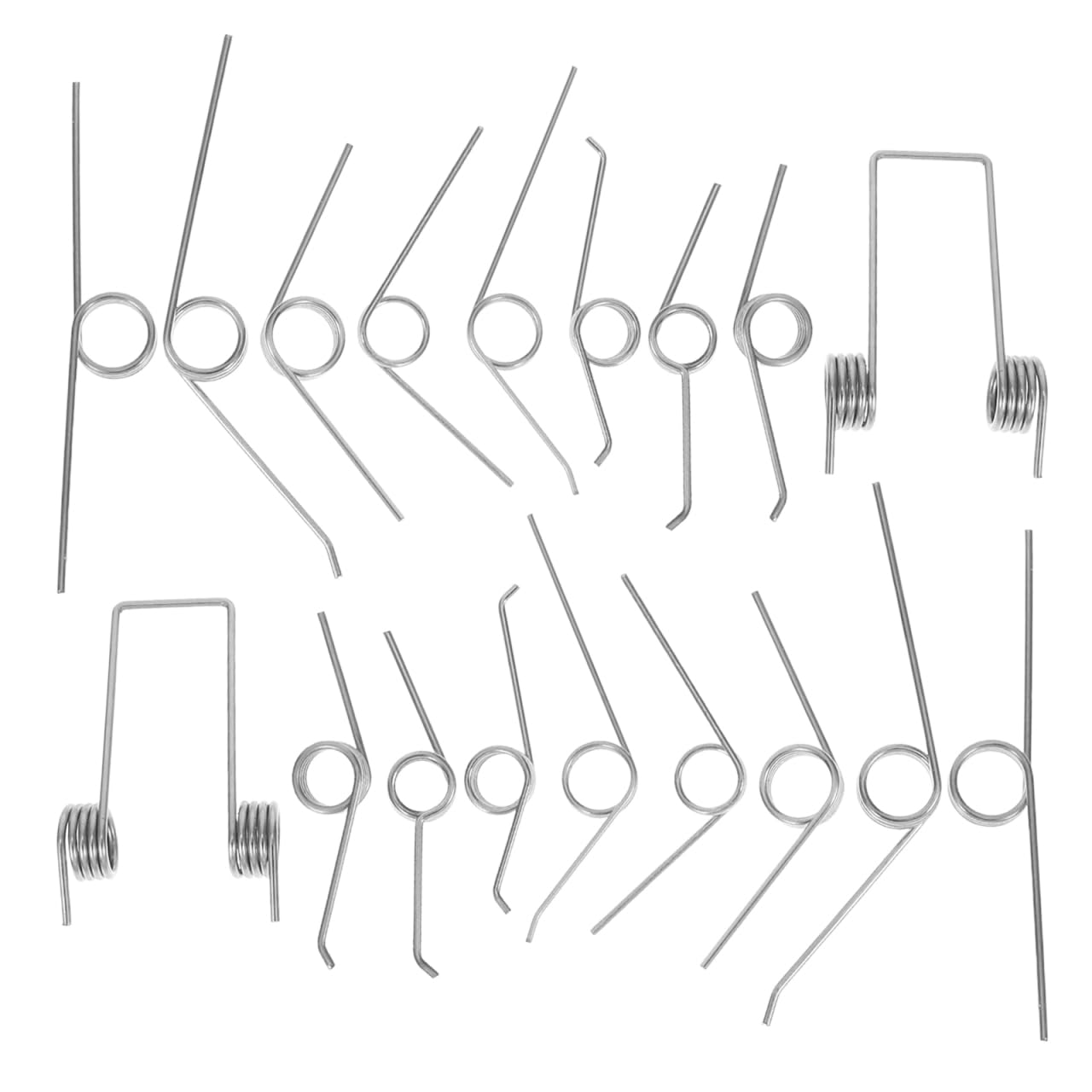 Amosfun 18pcs / 9 Sizes Stainless Steel Torsional Spring, Assorted Small Torsional Spring Replacement for Mini Desktop Wastebin Repair