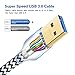 Besgoods Hard Drive Cable, 3-Pack Short 1.5ft Braided Super Speed USB 3.0 Cable - A Male to Micro B Cable Cord for Samsung Galaxy S5, Note 3, Hard Drive and More - Black White Blue