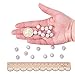 NBEADS 100 Pcs 10mm White Polymer Clay Clear Gemstones Cubic Zirconia CZ Stones Pave Micro Setting Disco Ball Spacer Beads, Round Bracelet Connector Charms Beads for Jewelry Making