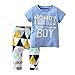 Derouetkia Baby Boys Summer Mama's Boy Short Sleeve T-Shirt Tops Geometric Pants Clothes Set (18-24 Months)