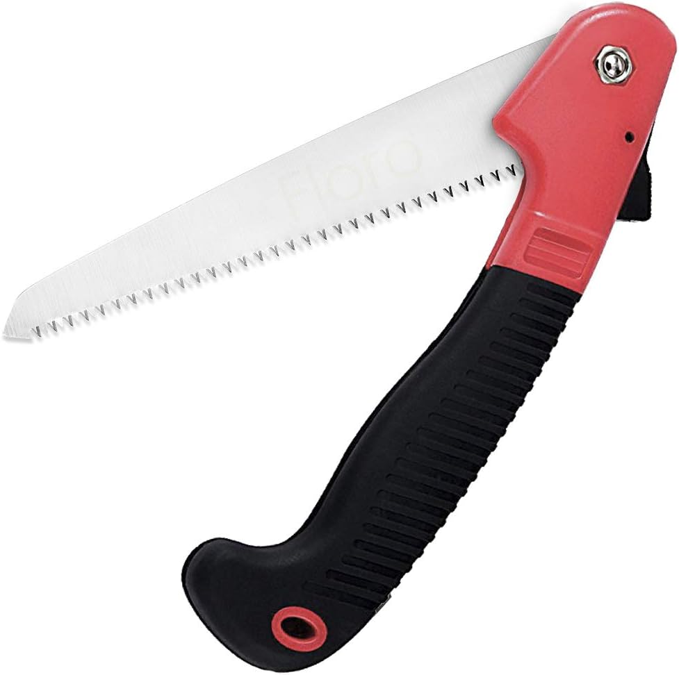 FLORO 7โ Folding Hand Saw, Manganese Steel Folding Trim Pruner with Safety Lock, Convenient, Lightweight Gardening Tool, Non-Slip Ergonomic Handle, Ideal for Tree, Shrubs, Twigs Pruning