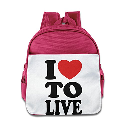 Teen Girls Book Backpack I Love To Live Lunch Polyurethane Fabric Classic Zip Closer Side Pockets Boy Backpacks Purse