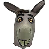 QUEWDIX Donkey Mask for Adult, Latex, 21.26 Inches Head Circumference