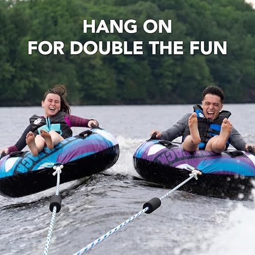 Towable Tubes for Boating, Inflatable Water Towable, Pull Behind Rider, Watersports Float, Lake Adventure Tube for Recreational Boating & Family Fun by White Knuckle