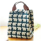 Victing Cute Reusable Insulated Lunch Bag Tote Soft Cooler Carry Bag for Travel and Picnic (Polar Bear)