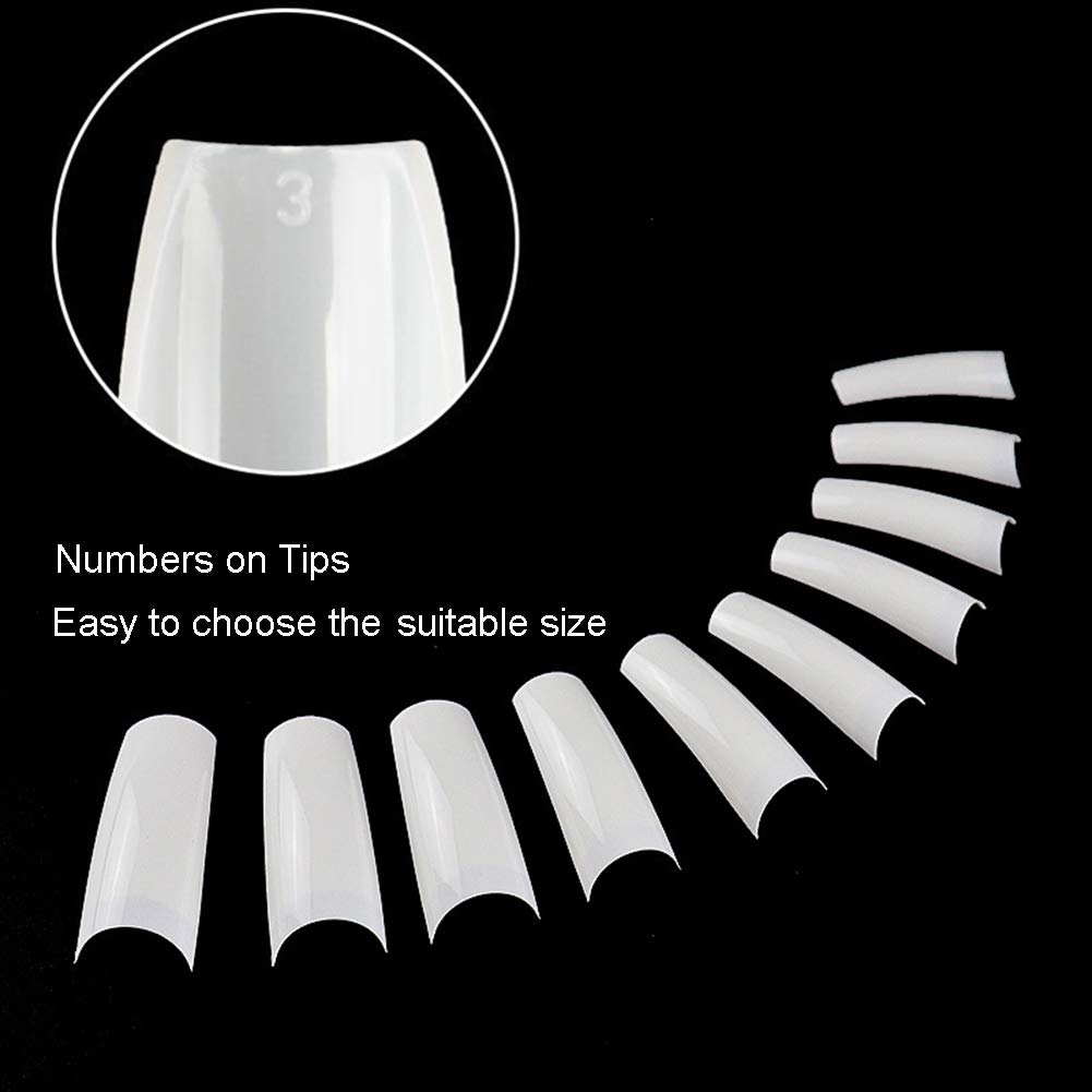 Beuniar Acrylic Nail Tips White 500Pcs French Artificial False Tip for Manicure Nails Art Salons & Home DIY - Image 3