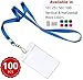 Durably Woven Lanyards & Vertical ID Badge Holders ~ Premium Quality, Waterproof & Dustproof ~ for Moms, Teachers, Tours, Events, Businesses, Cruises & More (100 Pack, Blue) by Stationery King