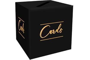 HEIPINIUYE Black Card Box Wedding Envelope Box Gift Card Box Holder Card Box for Wedding Birthday Baby Shower Party Raffle Box