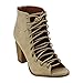 BESTON DB27 Women's Lace up Stacked Heel Peep Toe Ankle Booties Sandals