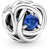 Pandora September Blue Eternity Circle Charm Bracelet Charm Moments Bracelets - Stunning Women's Jewelry - Gift for Women - Made with Sterling Silver & Man-Made Crystal