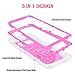 Dexnor for Galaxy Note 8 Case, Glitter 3D Bling Sparkle Flowing Quicksand Liquid Bumper Clear 3 in 1 Shockproof TPU Silicone + PC Heavy Duty Protective Defender Cover for Samsung Galaxy Note 8 - Pink