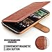 Mulbess Layered HTC One M8 Leather Case，Flip Phone Case Wallet with Magnetic Clasp for HTC One M8 Cover, Brown