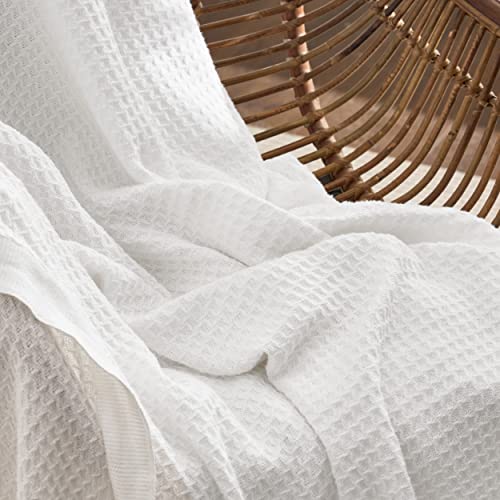 Bedsure 100 Cotton Blankets King Size for Bed 405GSM Waffle Weave