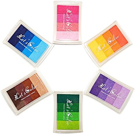 Craft Ink Pad Ink Pad Stamps Partner Rainbow Set of 6 DIY Multicolor Rubber Stamp Ink Pads 24 Colors For All Ages &amp; Infinite Uses