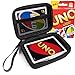 FitSand (TM Travel Carry Zipper EVA Hard Case for UNO Family Card Game - Black Box, Blacker Box, Best Protection for Mattel 42003 Original UNO Family Cards