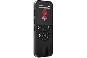 128GB Digital Voice Recorder, Voice-Activated with Playback, Noise Reduction, HD Audio, USB-C, Portable Dictaphone for Lectur