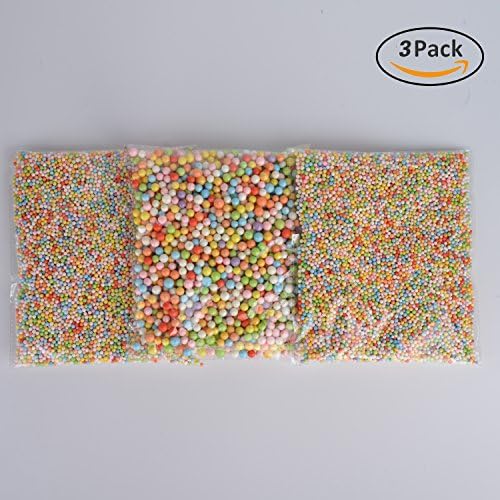 MELYTU Styrofoam Foam Balls 45000Pcs 3 Pack, 0.1-0.4 Inch Household School Craft Supplies For DIY Slime, Wedding /Party Decorations- Mixed Colors