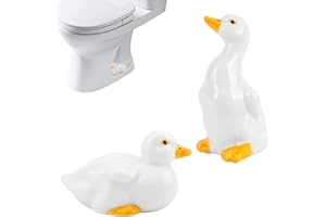 2pcs Duck Toilet Bolt Covers, Horizontal & Standing Styles Cute Decorative Ceramic Toilet Screw Cover Caps for Bathroom Decor, Easy Installation
