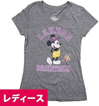 Amazon レイカーズ Tシャツ Tシャツ レディース 半袖 Nba グレー ミッキーマウス ディズニー コラボ 1点物 Womens S 並行輸入品 Nba バスケットボール