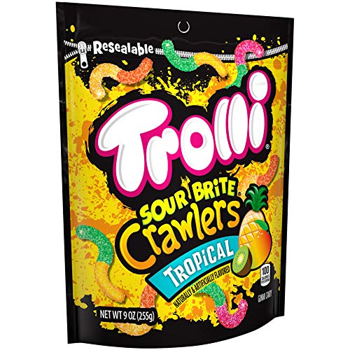 Trolli Sour Brite Crawlers Minis, Tropical, 9 Oz, Pack Of 6