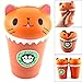 DORIC Squishies Jumbo Cup Cat Cream Scented Squishy Slow Rising Squeeze Strap Kids Toy Gift
