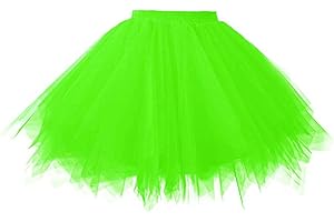 Smile Fish Women's 80s Tutu Skirts Tulle Costume Halloween Plus Size Skirt
