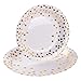 Gold Plates and Cups set for 50 - Disposable Gold paper plates and cups 150 pcs total. Bonus Party Printables Ebook included