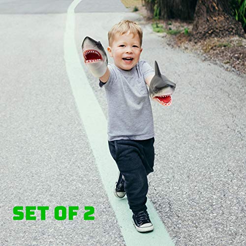 Hominize Premium Rubber Shark Hand Puppets - Set of 2 pcs - 7 inches - Kid Size - //coolthings.us