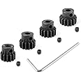 HobbyPark Metal Steel Mod 1 Pinion Gear Set 5mm Shaft Hole 13T 14T 15T 16T Motor Gears Kit for RC Car (4-Pack)