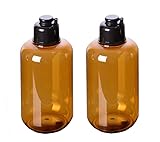2PCS 200ml Empty Refillable Amber PET Bottles