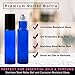 MP Essential Oil Roller Bottles Set with Stainless Steel Balls, 8 Pack 10ml Dark Blue Leakproof Glass Bottle with 8 Rollerballs for Perfume & Aromatherapy Oils - Roller Bottle Opener & 192 Labels