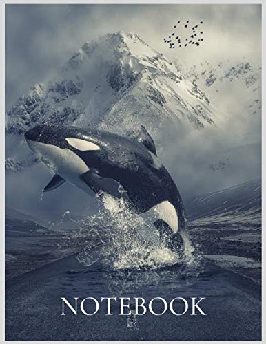 Orca jumping a mountain Notebook: Orca design white college ruled lined paper 120 pages.